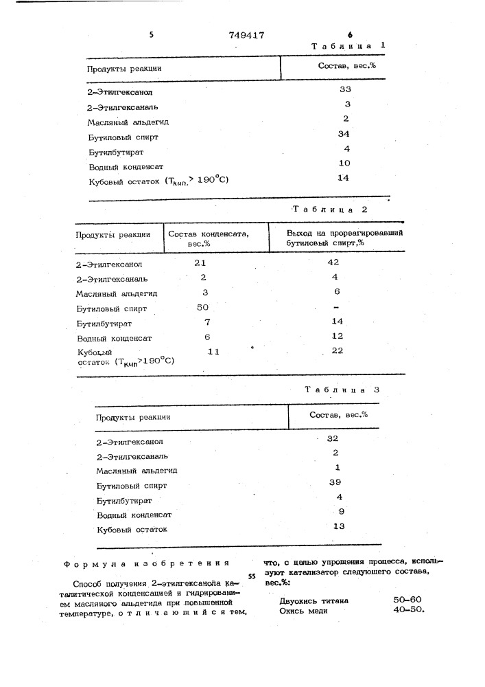 Способ получения катализатора для получения 2-этилгексанола конденсацией и гидрированием масляного альдегида или конденсации бутилового спирта (патент 749417)