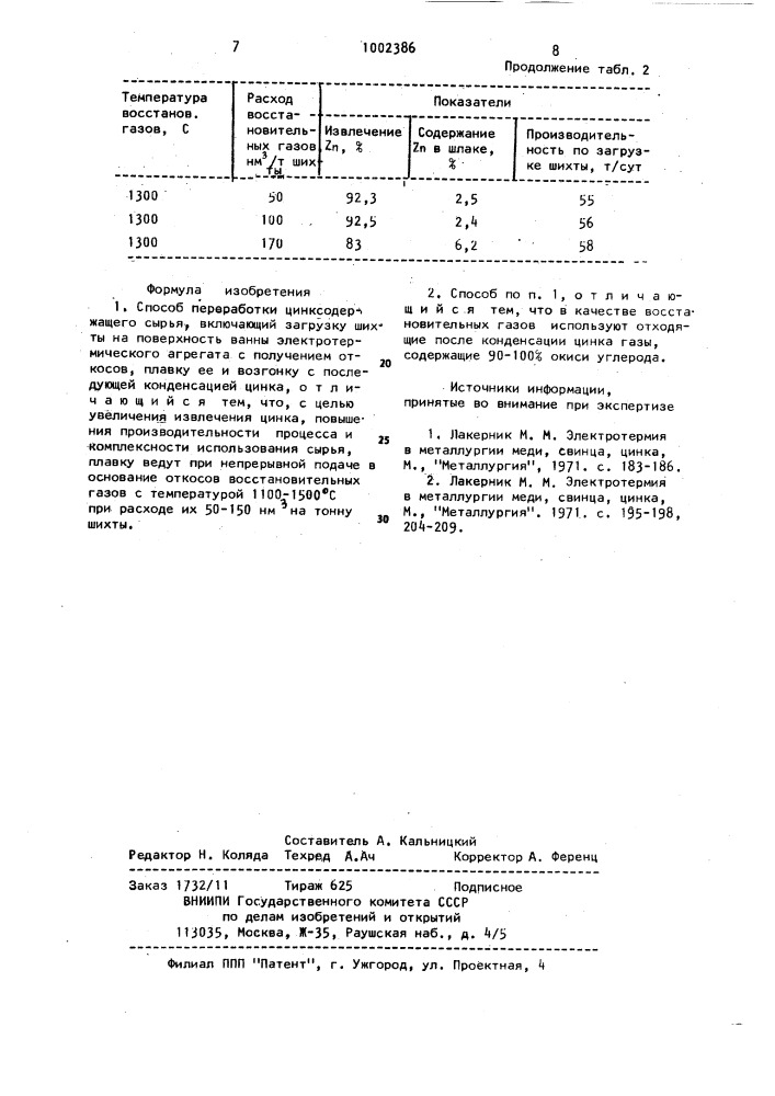 Способ переработки цинксодержащего сырья (патент 1002386)