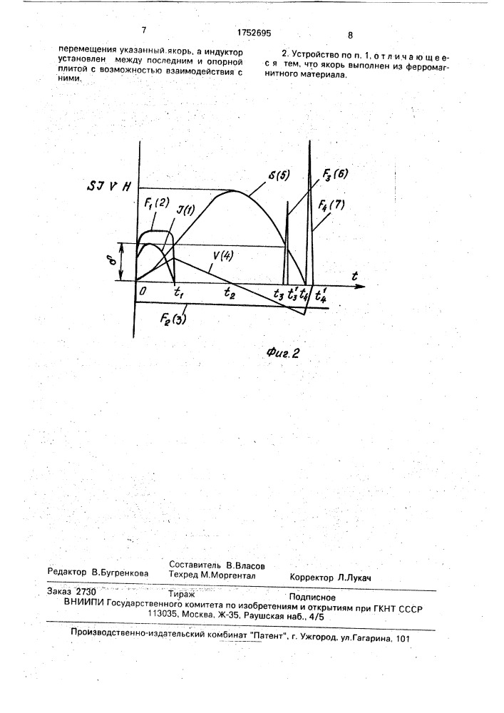 Устройство для виброударного воздействия на поверхность (патент 1752695)