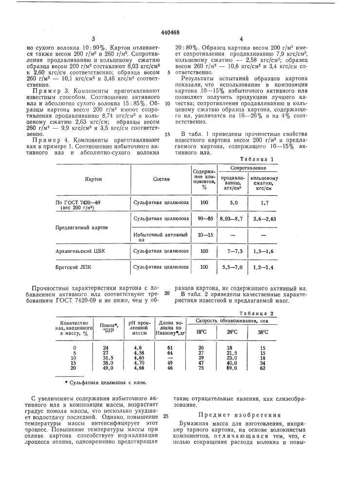 Бумажная масса (патент 440468)