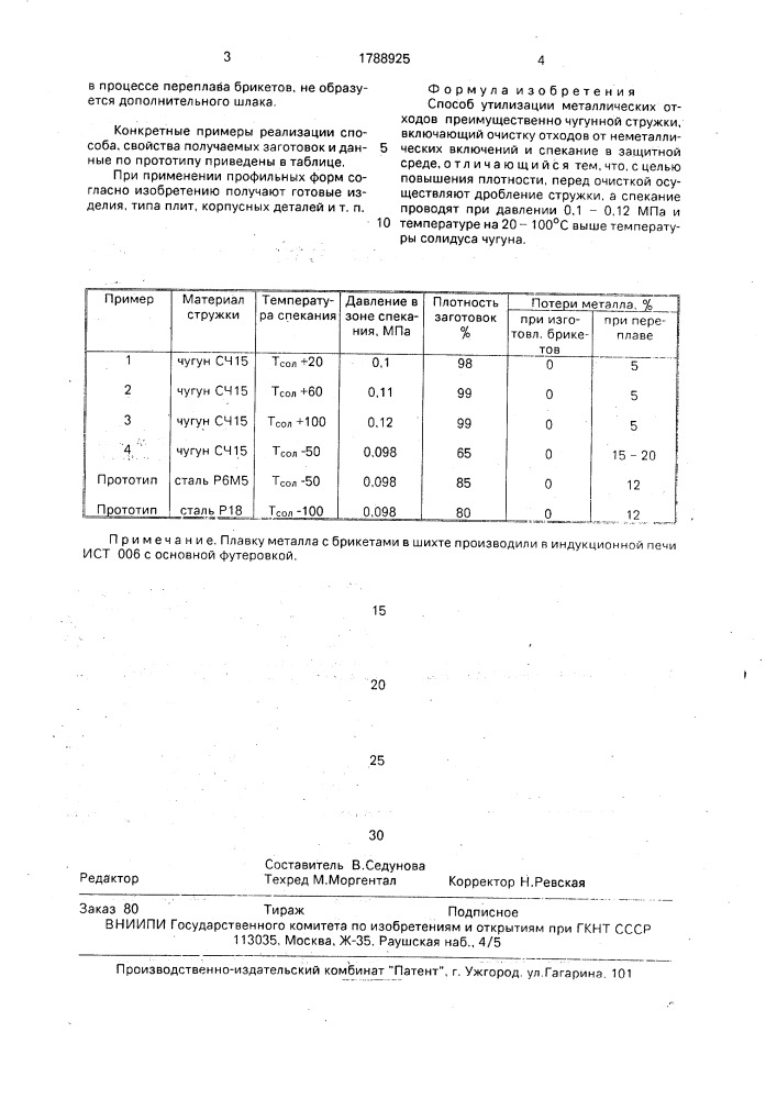 Способ утилизации металлических отходов (патент 1788925)