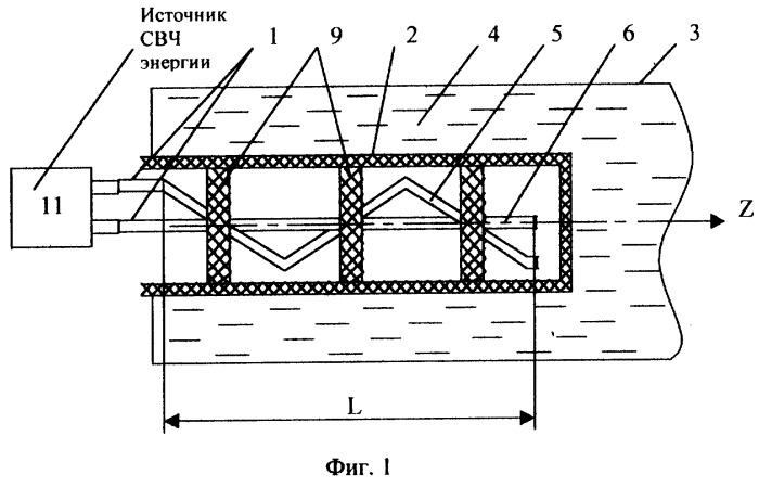 Микроволновый нагреватель жидкой или сыпучей среды (патент 2264052)