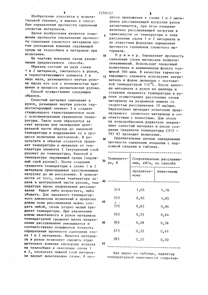 Способ определения прочности сцепления слоистого материала (патент 1259157)