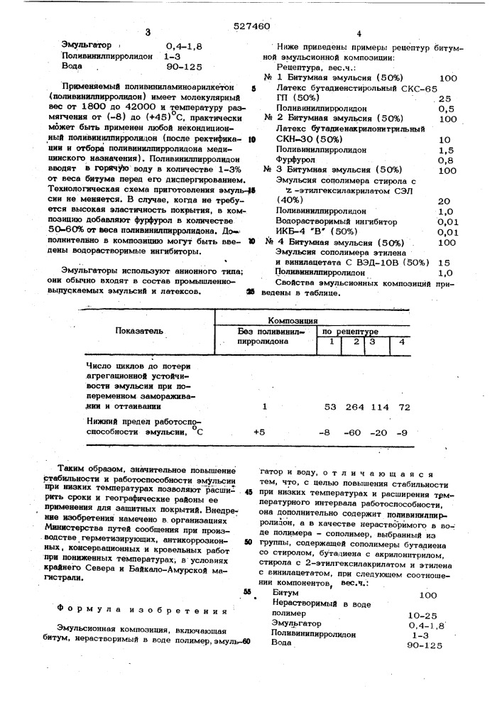 Эмульсионная композиция (патент 527460)