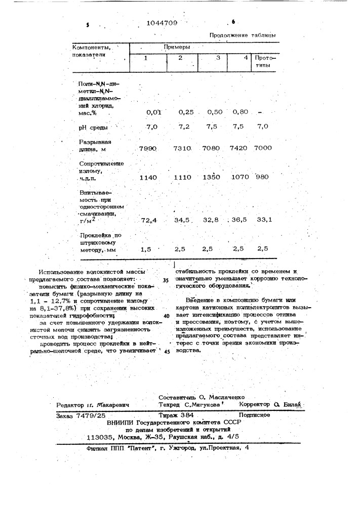 Состав для изготовления гидрофобных бумаг и картонов (патент 1044709)