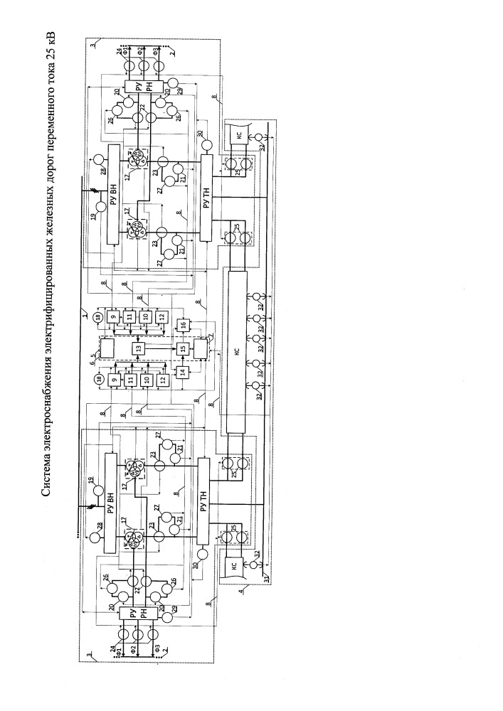 Система электроснабжения электрифицированных железных дорог переменного тока 25 кв (патент 2659671)