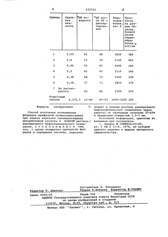 Способ получения полиамидных фибридов (патент 632765)