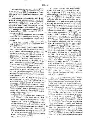 Способ изготовления изделий из цинк-алюминиевых сплавов (патент 2001158)