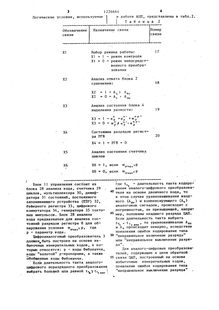 Аналого-цифровой преобразователь (патент 1226664)