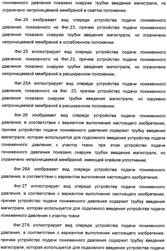 Устройство для лечения путем подкожной подачи пониженного давления с использованием текучей магистрали и связанный с ним способ (патент 2405459)