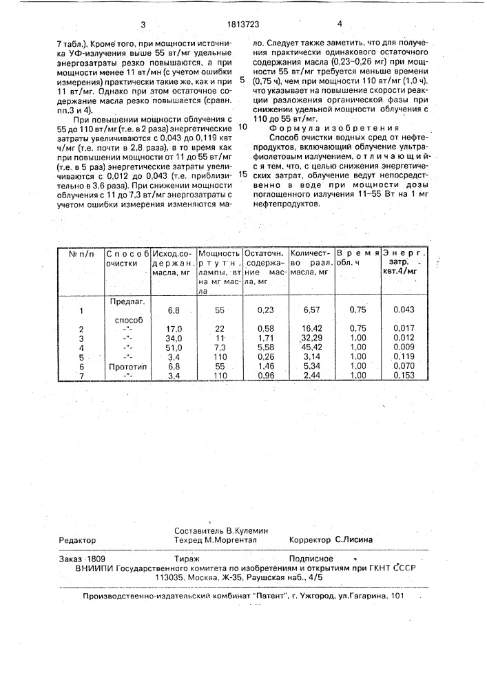 Способ очистки водных сред от нефтепродуктов (патент 1813723)