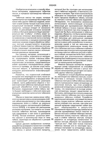 Курительный материал из табачных листьев, способ их обработки для получения курительного материала (варианты) и способ получения курительного материала для изготовления сигарет (патент 2002439)