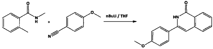 Способ синтеза 7-метокси-4-нитро-3-(п-метоксифенил) изохинолинона (патент 2585623)