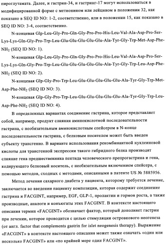 Композиции и лекарственные формы на основе гастрина, методы применения и получения (патент 2350351)