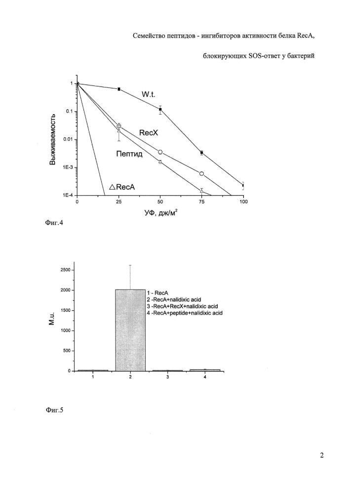 Семейство пептидов - ингибиторов активности белка reca, блокирующих sos-ответ у бактерий (патент 2621862)