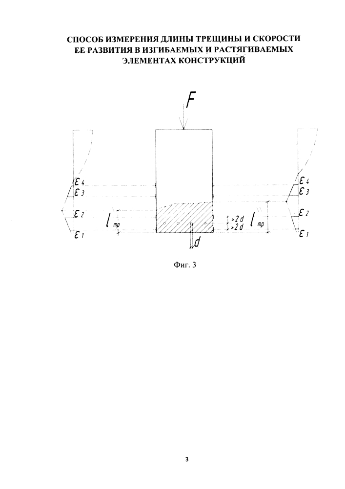 Способ измерения длины трещины и скорости ее развития в изгибаемых и растягиваемых элементах конструкций (патент 2596694)