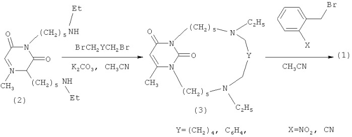 Макроциклические алкиламмониевые производные 6-метилурацила, обладающие антихолинэстеразной активностью (патент 2534903)