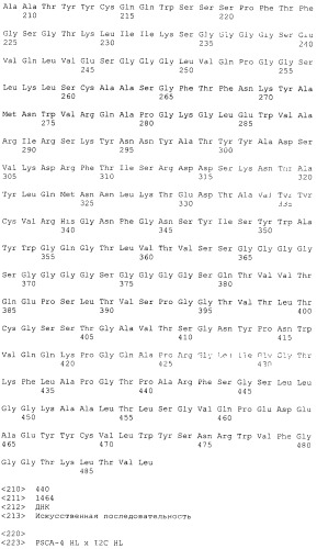 Pscaxcd3, cd19xcd3, c-metxcd3, эндосиалинxcd3, epcamxcd3, igf-1rxcd3 или fap-альфаxcd3 биспецифическое одноцепочечное антитело с межвидовой специфичностью (патент 2547600)