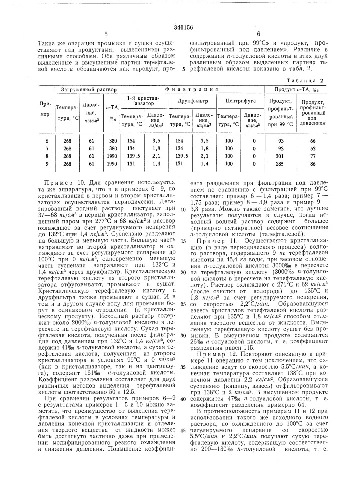 Способ выделепия терефталевой кислотб! (патент 340156)