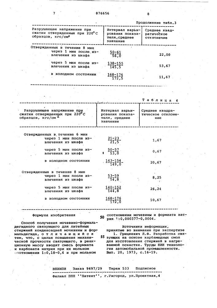 Способ получения мочевино-формальдегидного связующего (патент 876656)