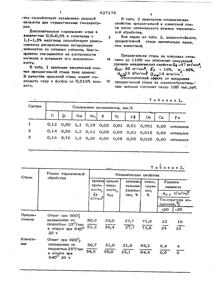 Сталь (патент 627178)