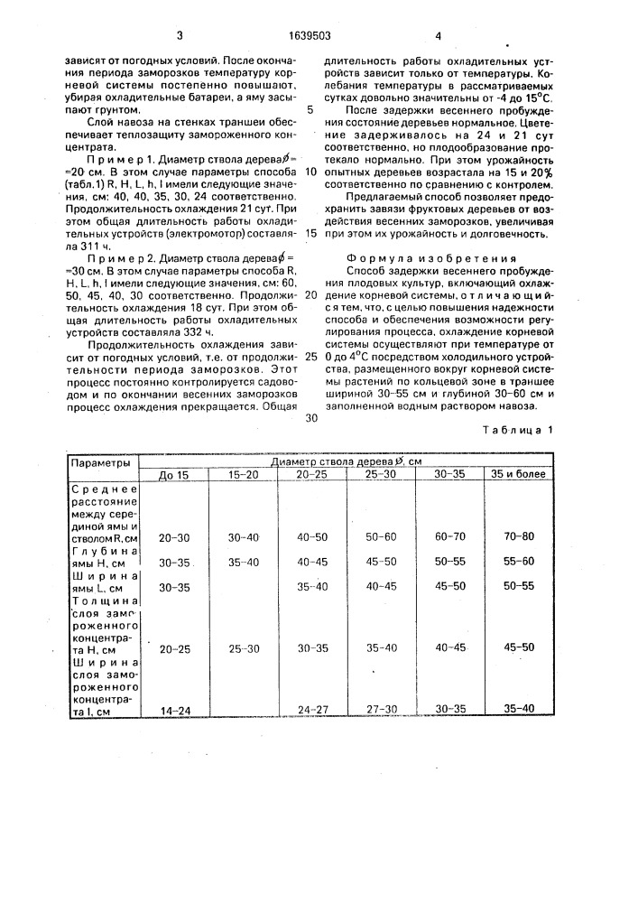 Способ задержки весеннего пробуждения плодовых культур (патент 1639503)