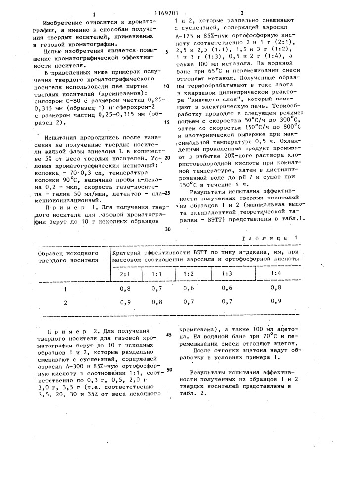 Способ получения твердого носителя для газовой хроматографии (патент 1169701)