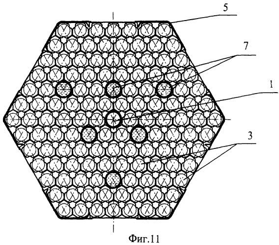 Рабочая кассета ядерного реактора тепловой мощностью от 1150 мвт до 1700 мвт (варианты) (патент 2410771)