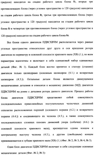 Поршневой двигатель внутреннего сгорания с храповым валом и челночным механизмом возврата основных поршней в исходное положение (пдвсхвчм) (патент 2369758)