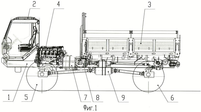 Грузовой автомобиль с передними и задними ведущими колесами (патент 2483947)