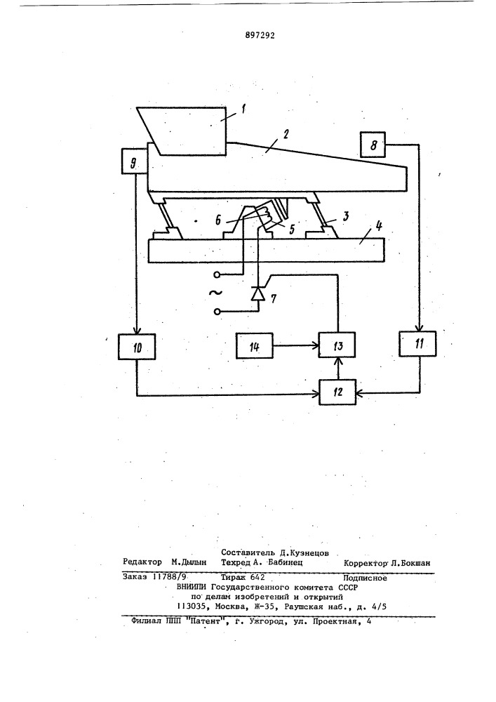 Устройство для автоматического управления дозатором (патент 897292)