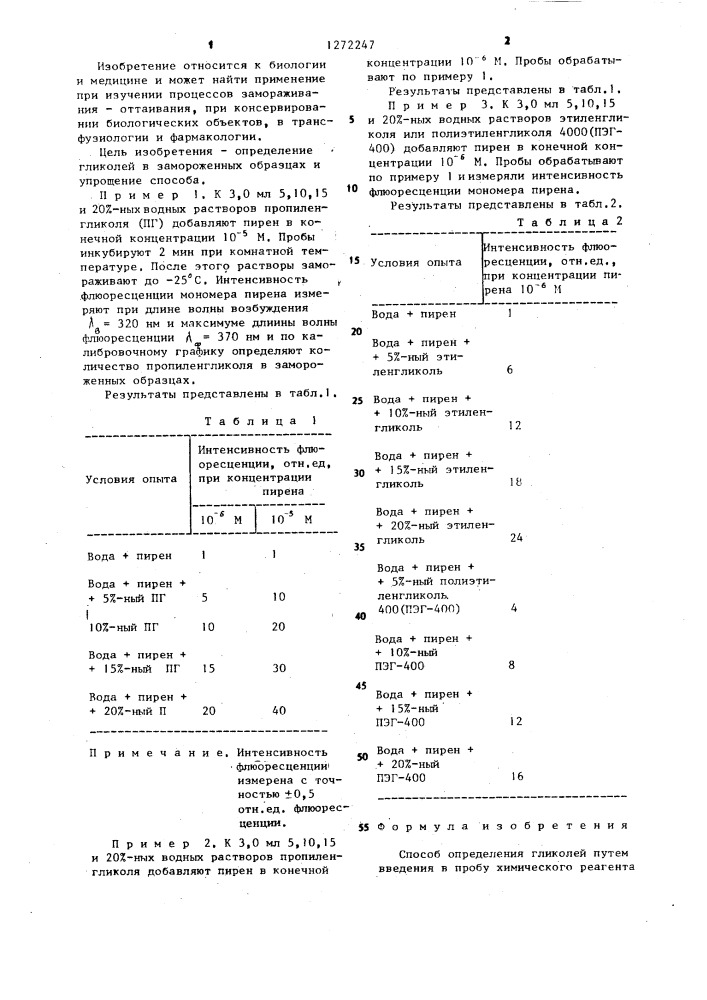 Способ определения гликолей (патент 1272247)