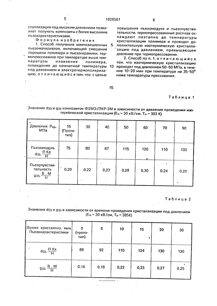 Способ получения композиционных пьезоматериалов (патент 1828561)