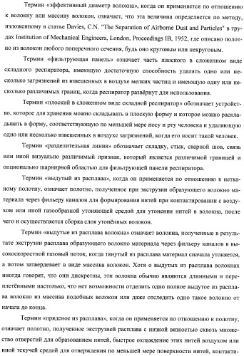 Плоский в сложенном виде складной респиратор с однокомпонентным одинарным фильтрующим/упрочняющим слоем (патент 2401144)