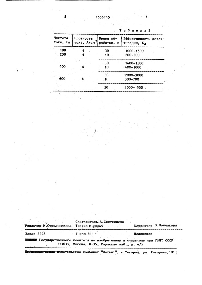 Способ электрохимической дезактивации нержавеющей стали (патент 1556145)