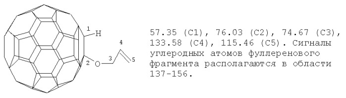 Способ получения 1-(2-пропенилокси)-или 1-(фенилметокси)-1,2-дигидро[60]фуллерена (патент 2375343)