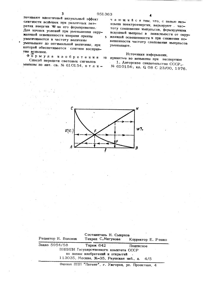 Способ передачи световых сигналов маяком (патент 951363)