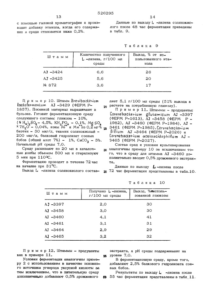 Способ получения -лизина (патент 526295)