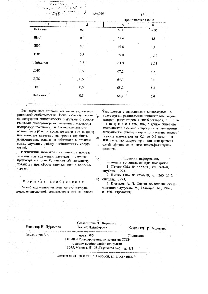 Способ получения синтетического каучука (патент 696029)