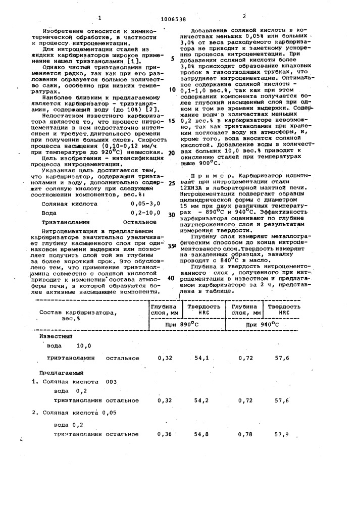 Карбюризатор для нитроцементации стали (патент 1006538)
