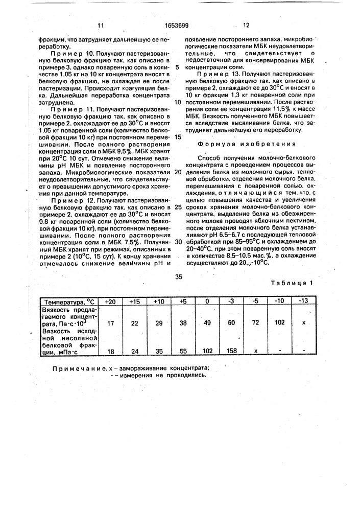 Способ получения молочно-белкового концентрата (патент 1653699)