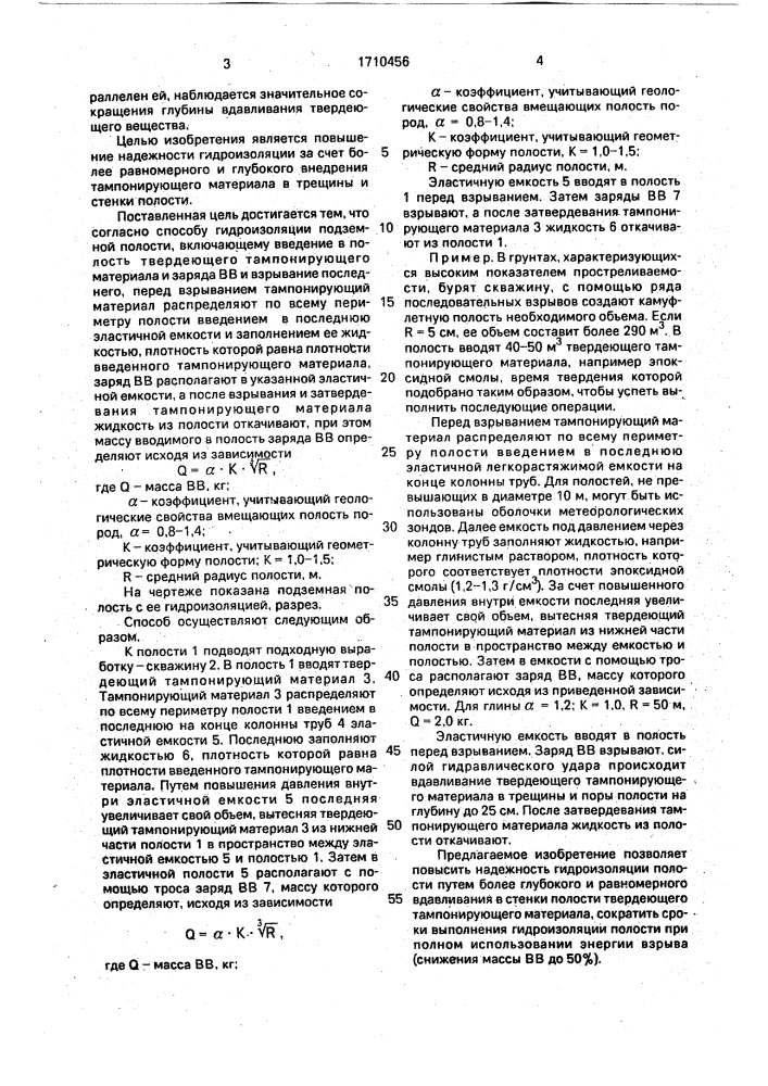Способ гидроизоляции подземной полости (патент 1710456)