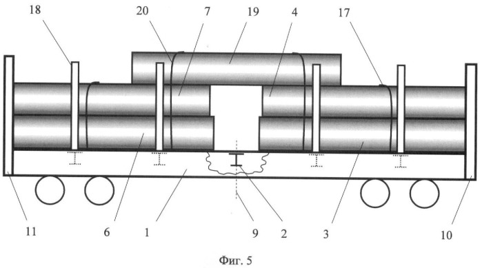 Вагонный штабель преимущественно труб железнодорожного вагона-платформы (патент 2416564)