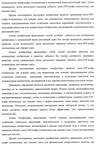 Улучшенные нанотела против фактора некроза опухоли-альфа (патент 2464276)