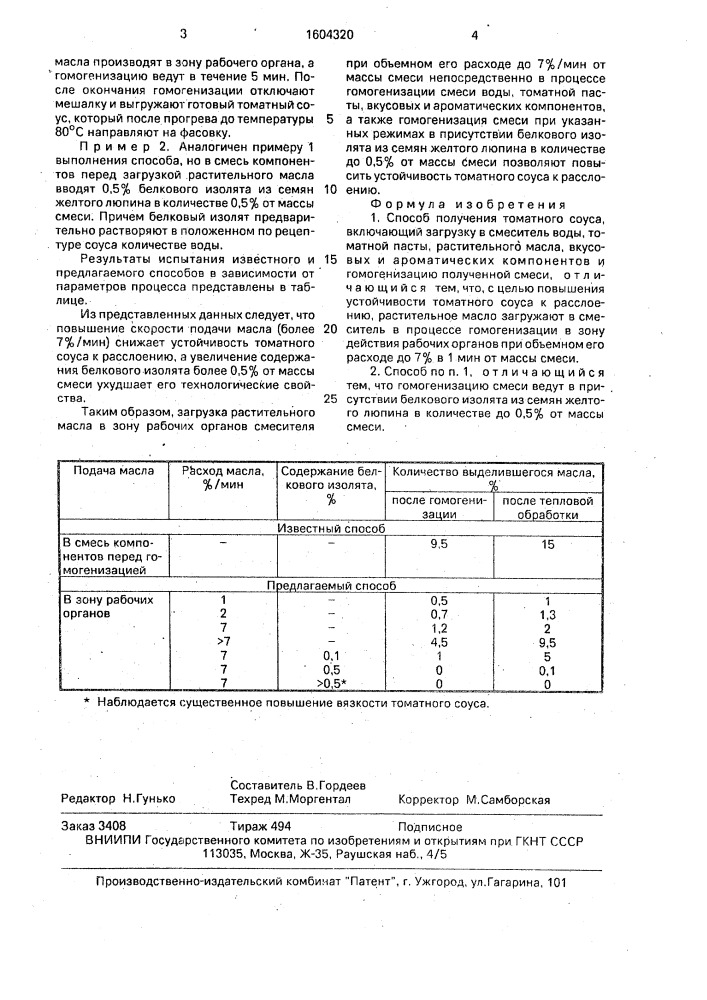 Способ получения томатного соуса (патент 1604320)