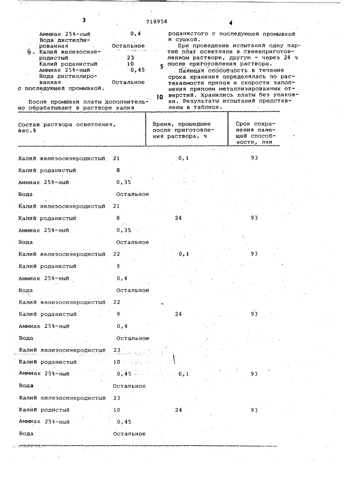 Состав для очистки серебрянных покрытий печатных плат (патент 718954)