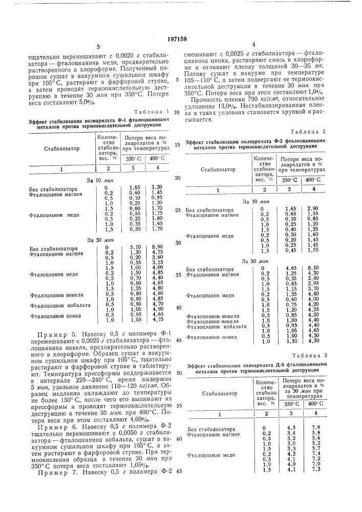 Способ стабилизации полиарилатов (патент 197159)