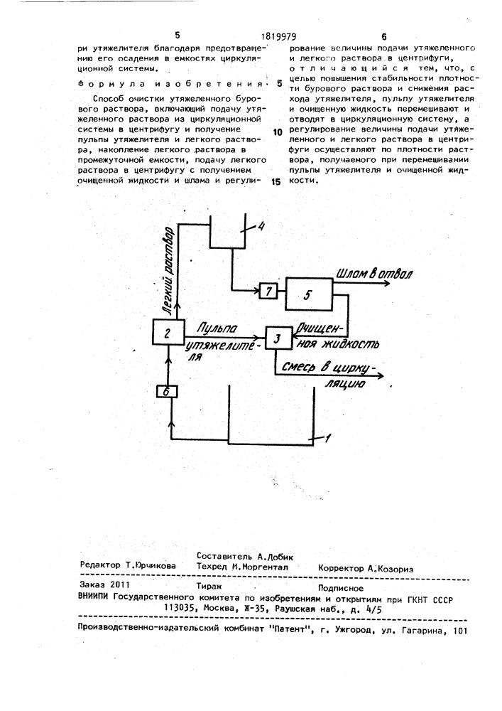 Способ очистки утяжеленного бурового раствора (патент 1819979)