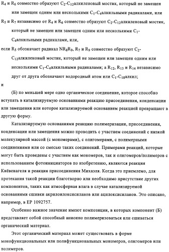 Фотоактивируемые азотистые основания, фотополимеризующиеся композиции и применение (патент 2332419)
