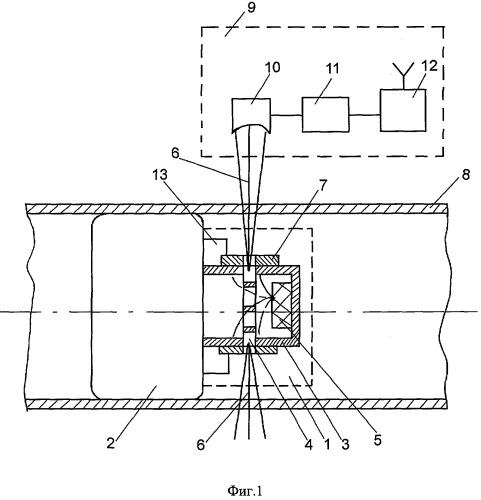 Устройство для определения местоположения очистных и диагностических объектов в трубопроводе (патент 2293909)